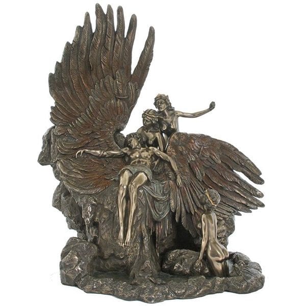 The Lament of Icarus Greek Bronze Veronese Statue - Pagan Altar Gifts